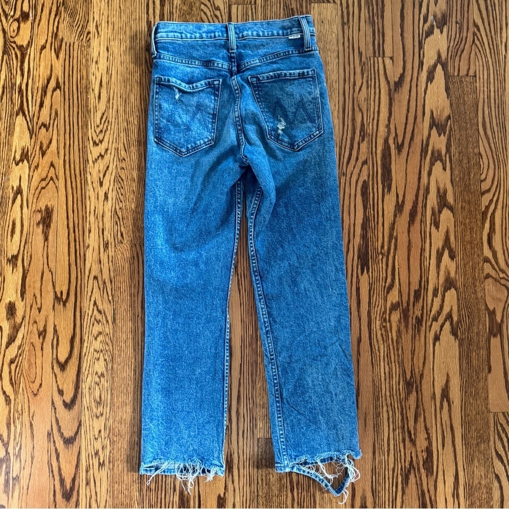 Mother The Tomcat High Rise Button Fly Distressed Jeans Women 26 Completely Over - Picture 7 of 12
